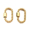 304 Stainless Steel Locking Carabiner, Ion Plating(IP), Oval, Real 18K Gold Plated, 27x14.5x3.5mm