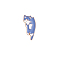 Alloy Brooches, Cartoon Cat Enamel Pins, Royal Blue, 30x15mm