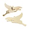 Alloy Enamel Pendants, Cadmium Free & Nickel Free & Lead Free, Golden, Bird Charm, Gainsboro, 31.5x40.5x1.5mm, Hole: 2mm