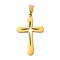 304 Stainless Steel Pendants, Cross, Golden, 45.5x27.5x2.5mm, Hole: 5.5x8.5mm
