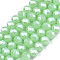 Electroplate Glass Beads Strands, Imitation Jade Beads, Pearl Luster Plated, Faceted, Rondelle, Light Green, 6x5mm, Hole: 1mm, about 80~85pcs/strand, 38~40cm