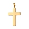 304 Stainless Steel Religion Jesus Cross Pendants, PVD Vacuum Plating, Golden, 42.5x28x2.5mm, Hole: 8x5mm