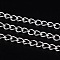 Iron Twisted Chains, Curb Chains, Unwelded, with Spool,  Silver Color Plated, 5x3.5x0.8mm, about 328.08 Feet(100m)/roll