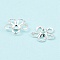 Brass Bead Caps, 5-Petal Flower, Silver, 9x9x2mm, Hole: 1.8mm