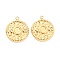 304 Stainless Steel Pendant Cabochon Settings, Flat Round, Real 14K Gold Plated, Tray: 4mm, 17.5x15.5x2mm, Hole: 1.5mm