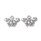 Brass Micro Pave Cubic Zirconia Charms, Insect Charms, Cadmium Free & Nickel Free & Lead Free, Real Platinum Plated, 9x12.5x2.5mm, Hole: 1.6mm