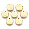 316 Surgical Stainless Steel Charms, Flat Round with Constellation, Real 14K Gold Plated, Taurus, 10x2mm, Hole: 1mm