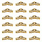 20Pcs Tibetan Style Alloy Curved Tube Beads, Curved Tube Noodle Beads, Hollow, with Rose Flower, Antique Golden, 42x14mm, Hole: 7mm