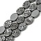 Non-magnetic Synthetic Hematite Beads Strands, Flat Oval, 8x6x3mm, Hole: 1mm, about 51pcs/strand, 15.75''(40cm)