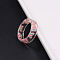 Transparent Resin Finger Rings, Butterfly, Light Coral, Inner Diameter: 16mm