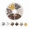 Iron Ribbon Crimp Ends, Mixed Color, 6x7mm, Hole: 2mm
