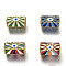 Brass Enamel Pendants, Long-Lasting Plated, Real 18K Gold Plated, Hexagon & Evil Eye, Mixed Color, 22x14x13mm, Hole: 7x7mm