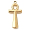 304 Stainless Steel Pendants, Ankh Cross Charm, Real 14K Gold Plated, 37x18x3mm, Hole: 2.5mm