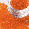 Glass Seed Beads, Transparent, Round, Round Hole, Orange, 6/0, 4mm, Hole: 1.5mm, about 500pcs/50g, 50g/bag, 18bags/2pounds