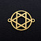 201 Stainless Steel Links connectors, for Jewish, Flat Round with Star of David, Golden, 19.5x15x1mm, Hole: 1.4mm