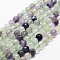 Natural Fluorite Beads Strands, Faceted, Round, 6mm, Hole: 1mm, about 61pcs/strand, 14.9 inch~15.1 inch