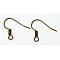 Brass Earring Hooks, with Horizontal Loop, Antique Bronze, 15~17.5mm, Hole: 1.5mm