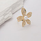 Exaggerated European and American Style Zinc Alloy Imitation Pearl Wide Band Rings, Golden, Flower, 32mm