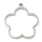 Non-Tarnish 304 Stainless Steel Open Back Bezel Flower Pendants, For DIY UV Resin, Epoxy Resin, Pressed Flower Jewelry, Stainless Steel Color, 30x27.5x3mm, Hole: 2.2mm, Inner Diameter: 22.5x25.5mm