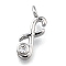 Brass Micro Pave Cubic Zirconia Pendants, Letter Charms, Rack Plating, Long-Lasting Plated, Cadmium Free & Lead Free, Letter F, 13x5x2mm, Hole: 1.6mm