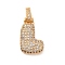 Brass Micro Pave Cubic Zirconia Pendants, Nickel Free, Real 18K Gold Plated, Clear, Letter L, 18.5~24x12.5~25.5x5~5.5mm, Hole: 5x3mm