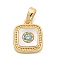 Brass Micro Pave Cubic Zirconia Pendents, Cadmium Free & Nickel Free & Lead Free, with Shell Charms, Real 18K Gold Plated, 13.5x11x2.5mm, Hole: 5mm