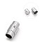 Tarnish Resistant Smooth 304 Stainless Steel Column Locking Tube Magnetic Clasps, Stainless Steel Color, 18x9.5mm, Hole: 7mm