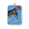 Tarot Alloy Enamel Pendants, Cadmium Free & Lead Free, Light Gold, Rectangle with Parrot Pattern, Dodger Blue, 30x19x1mm, Hole: 1.8mm