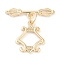 Brass Toggle Clasps, Cadmium Free & Nickel Free & Lead Free, Rhombus, Real 18K Gold Plated, Rhombus: 15.5x13x1.5mm, Hole: 1.2mm, Bar: 22x5.5x2mm, Hole: 1.2mm