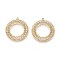 304 Stainless Steel Hollow Pendants, Round Ring Charm, Real 14K Gold Plated, 33x30x1.5mm, Hole: 1.5mm