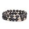 2Pcs 2 Style Natural Lava Rock & Wood & Synthetic Hematite Stretch Bracelets Set, Essential Oil Gemstone Jewelry for Women, Inner Diameter: 2-1/8 inch(5.3cm), 1Pc/style