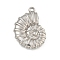 Non-Tarnish 304 Stainless Steel Pendants, Snail Shell Charm, Stainless Steel Color, 22x15x4.5mm, Hole: 1.5mm