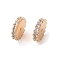 Brass Micro Pave Clear Cubic Zirconia Beads, Nickel Free, Flat Round, Golden, 9.5x2mm, Hole: 1mm