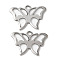 201 Stainless Steel Pendants,  Butterfly Charms, Stainless Steel Color, 9x13x0.5mm, Hole: 1.2mm