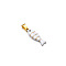 Stainless Steel Pendants, with Enamel, Golden, Sardine Fish Charm, White, 22x7mm