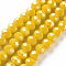 Electroplate Glass Beads Strands, Pearl Luster Plated, Faceted, Rondelle, Yellow, 2.9~3.3x2mm, Hole: 0.8mm, about 144~150pcs/strand, 35~37cm