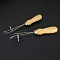Adjustable Leather Edger Creaser, with Wooden Handle, for DIY Handmade Leather Craft Tools, BurlyWood, 19x2.7cm