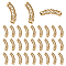 30Pcs Alloy Curved Tube Beads, Curved Tube Noodle Beads, Long-Lasting Plated, Hollow, Light Gold, 7x32mm, Hole: 4mm