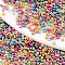 12/0 Plated Glass Seed Beads, Round Hole, Round, Mixed Color, 12/0, 2~2.5x1.5~2mm, Hole: 0.8mm, about 450g/bag
