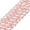 Electroplate Glass Beads Strands, AB Color Plated, Faceted, Rondelle, Pink, 6x5mm, Hole: 1mm, about 80~85pcs/strand, 38~40cm