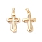 Brass Pendants, Cadmium Free & Nickel Free & Lead Free, Cross Charms, Real 18K Gold Plated, 23x14x4mm, Hole: 4.3x2.4mm