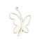 Baking Paint Alloy Pendants, Butterfly, White, 26x19x2mm, Hole: 2mm