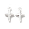 Brass Charms, Cadmium Free & Lead Free, Cross Charm, 925 Sterling Silver Plated, 10~11.5x6~6.5x2mm, Hole: 1mm