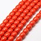 Imitation Amber Resin Drum Beads Strands for Buddhist Jewelry Making, Orange Red, 12x12mm, Hole: 2mm, about 32pcs/strand, 15 inch