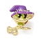 Halloween Brass Enamel European Beads, Large Hole Beads, Witch, Golden, 16x14.5x10.5mm, Hole: 4.5mm