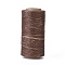 Waxed Polyester Cord, Micro Macrame Cord, Waxed Sewing Thread, Flat, Sienna, 0.8mm, about 284.33 yards(260m)/roll