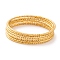 7Pcs PVD Vacuum Plating 304 Stainless Steel Textured Bangles Set for Women, Golden, 2mm, Inner Diameter: 2-1/2 inch(6.3cm)