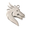 201 Stainless Steel Pendants, Dragon Charms, Stainless Steel Color, 15x17x1mm, Hole: 1.5mm
