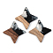 Transparent Resin & Walnut Wood Pendants, Star, Black, 29.5x29.5x3mm, Hole: 2mm