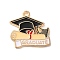 Graduation Season Alloy Enamel Pendants, Golden, Bachelor Cap with Graduate, 22.5x22.5x1.5mm, Hole: 1.8mm